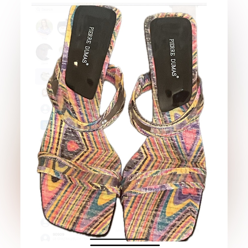 New Pierre Dumas CIELO Pretty Pink and Yellow Heeled Shoe.